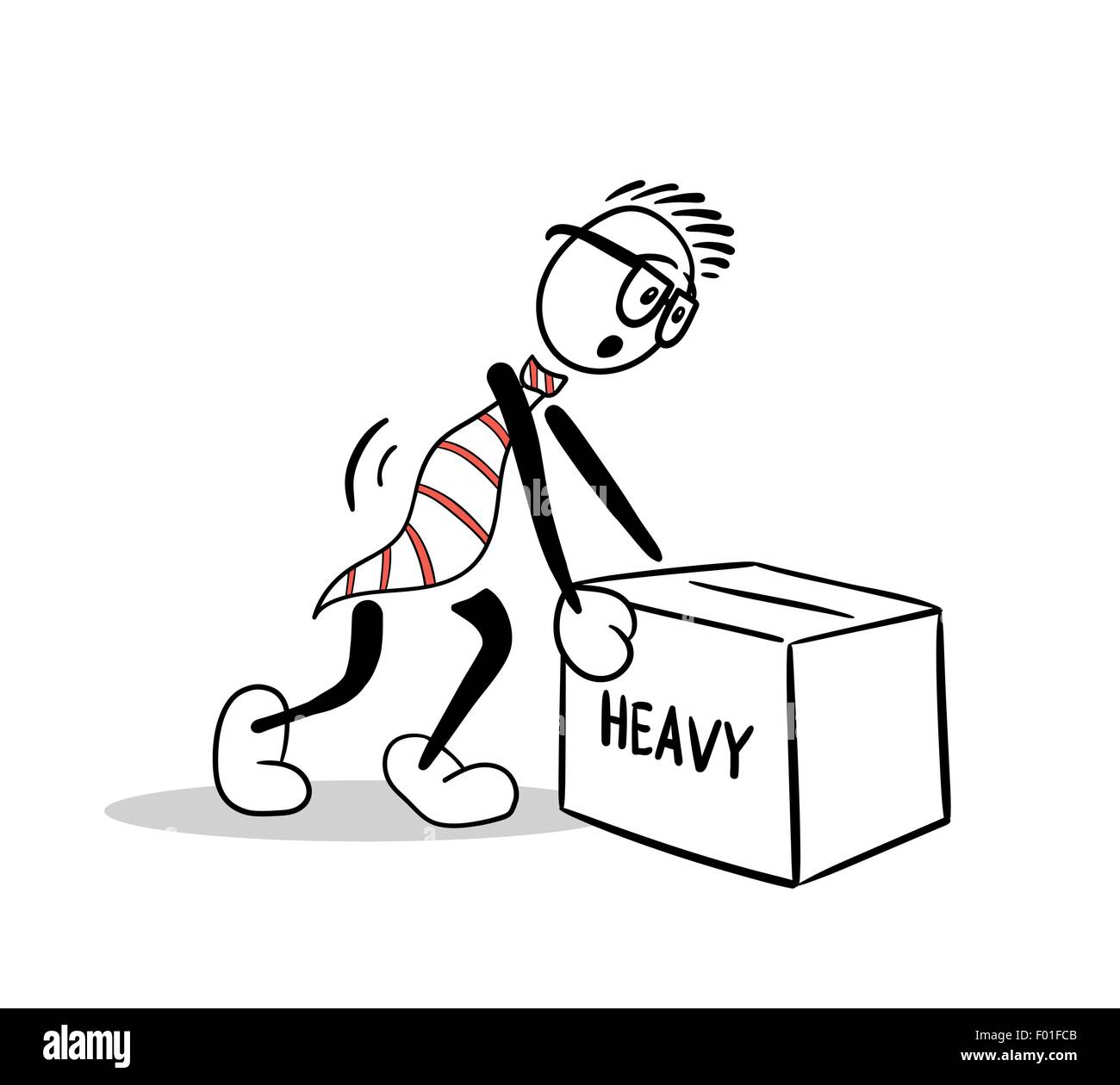 Generado digitalmente caricatura levantar una caja pesada Imagen Vector