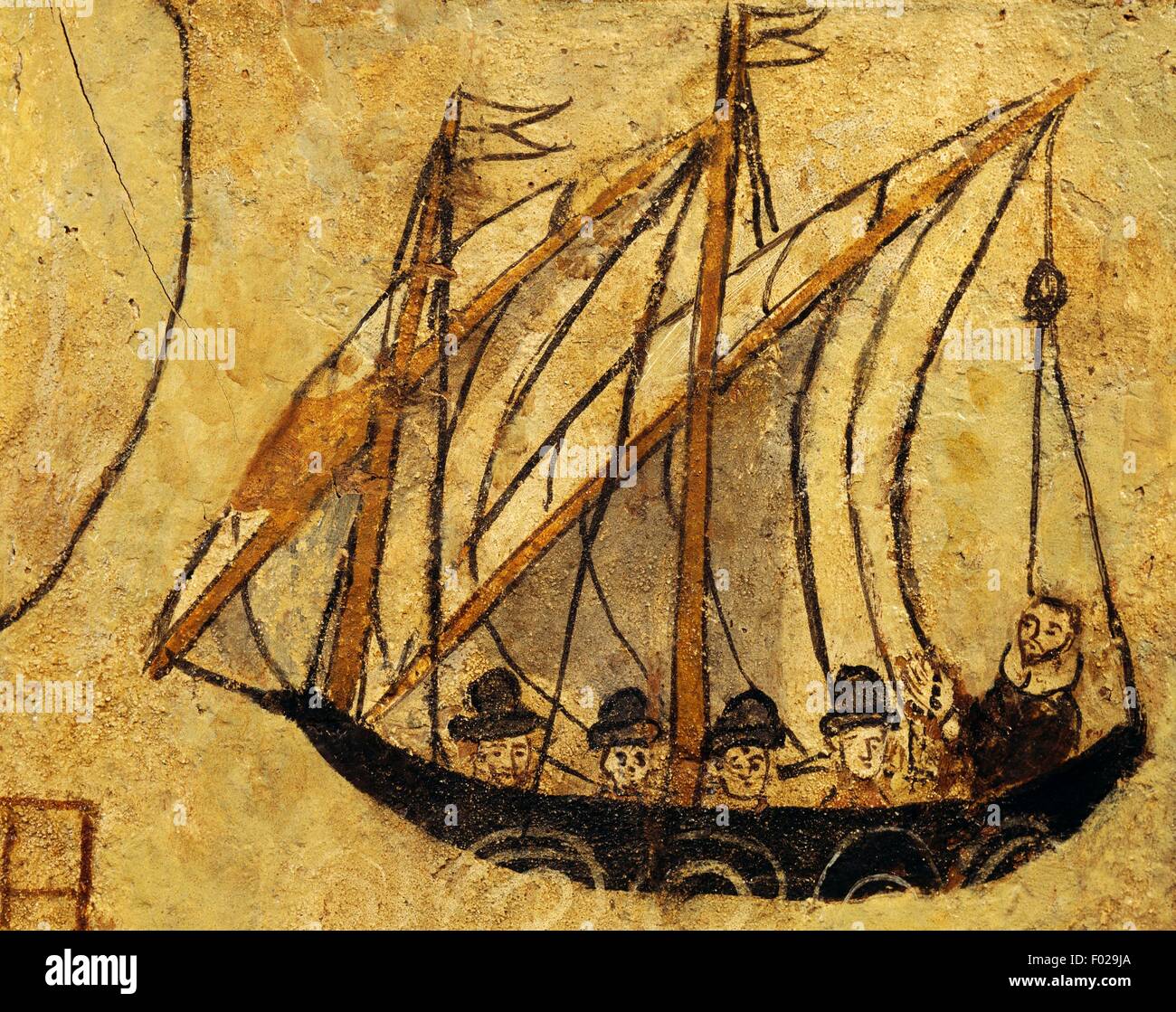 Bote de vela, marinero ex voto, Italia, siglo XVI. Foto de stock