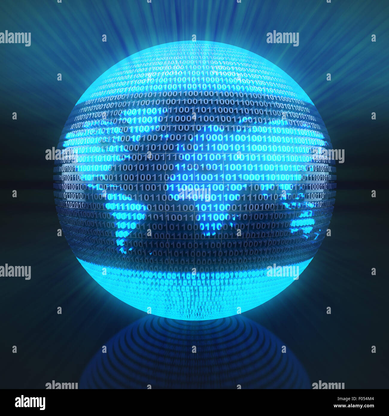 Digital Globe con mapa del mundo Foto de stock