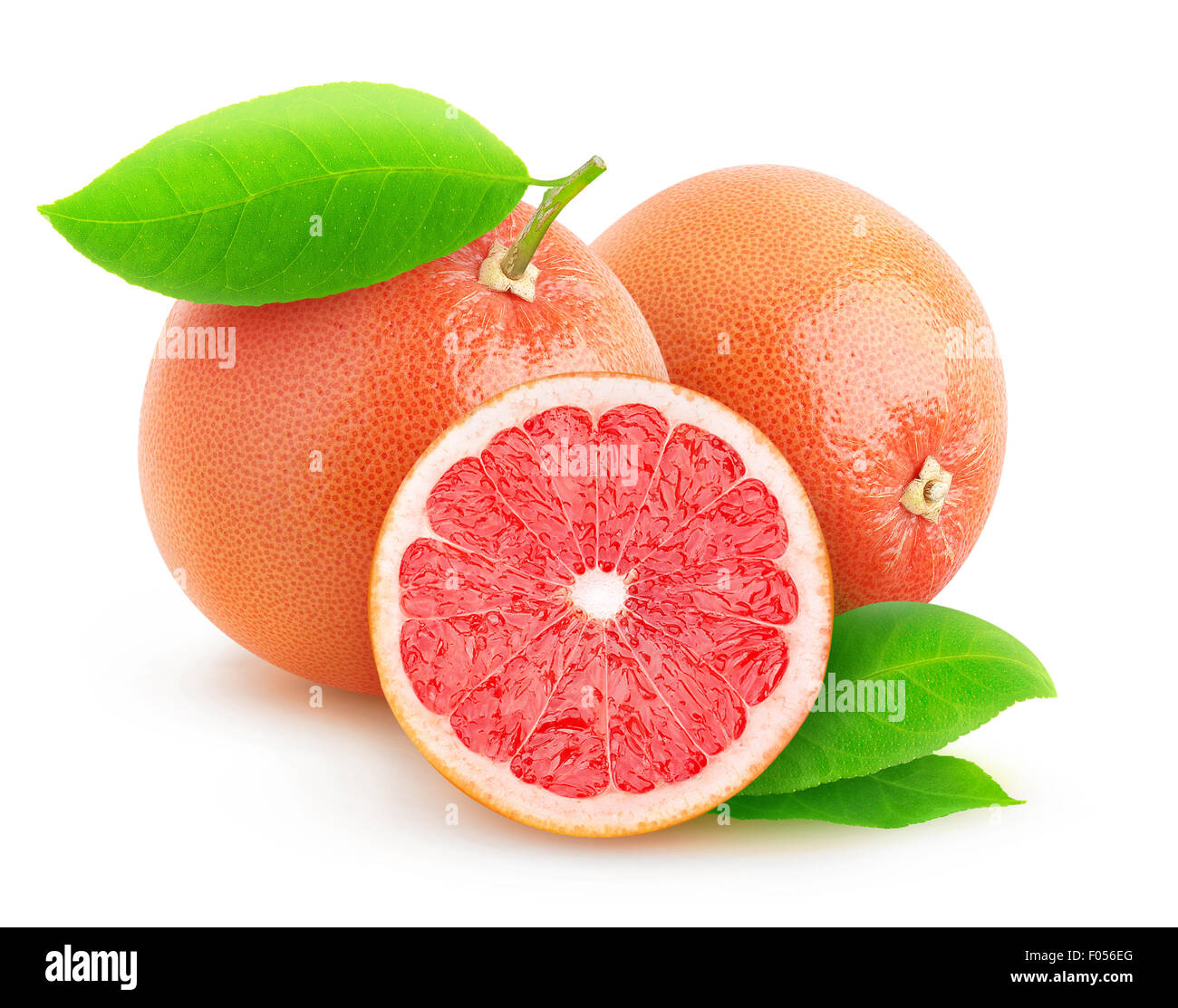 Pomelos rosados enteros y cortados fotografías e imágenes de alta