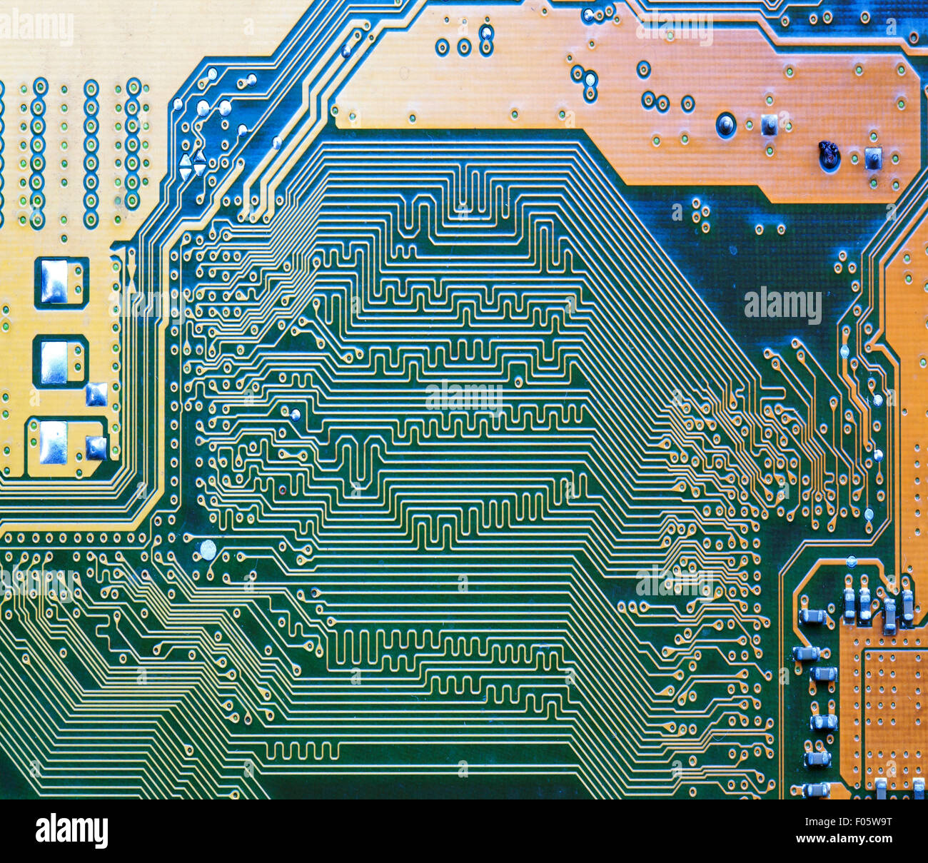 La placa base del ordenador circuito tecnología electrónica industria informática. Foto de stock