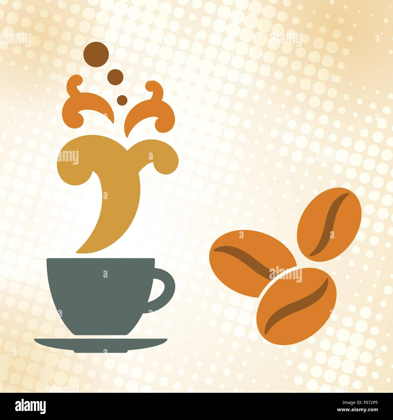 La taza de café de la hora del café en grano como ilustración vectorial de fondo Ilustración del Vector