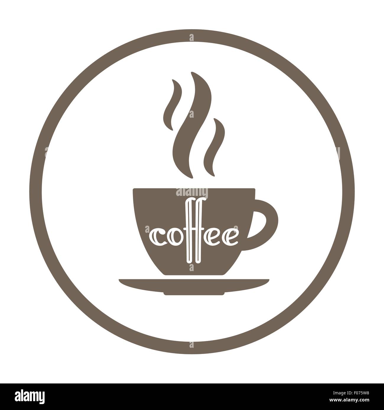 El icono de la taza de café caliente ilustración vectorial Ilustración del Vector