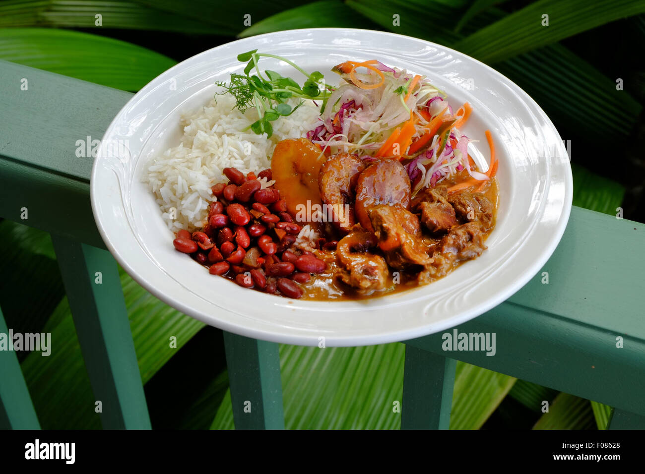 Comida tradicional costarricense CASADO DISH Foto de stock