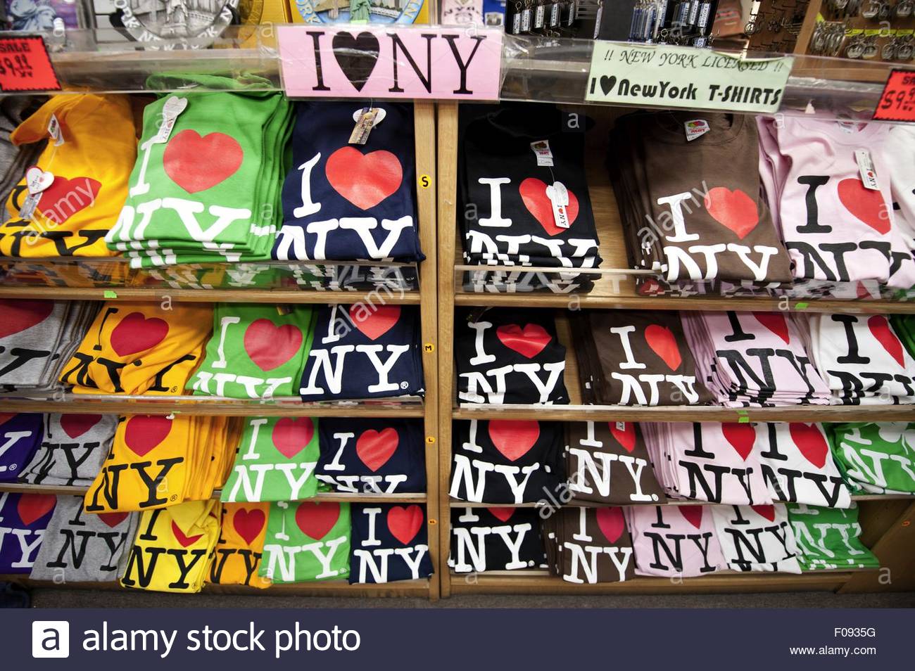 Me encanta NY camisetas en la tienda de recuerdos, Nueva York