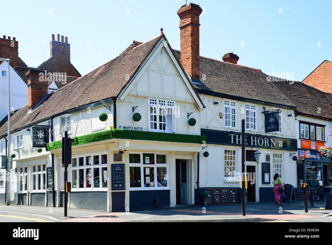 La bocina Pub, St Mary's Butts, Reading, Berkshire, Inglaterra, Reino Unido Foto de stock