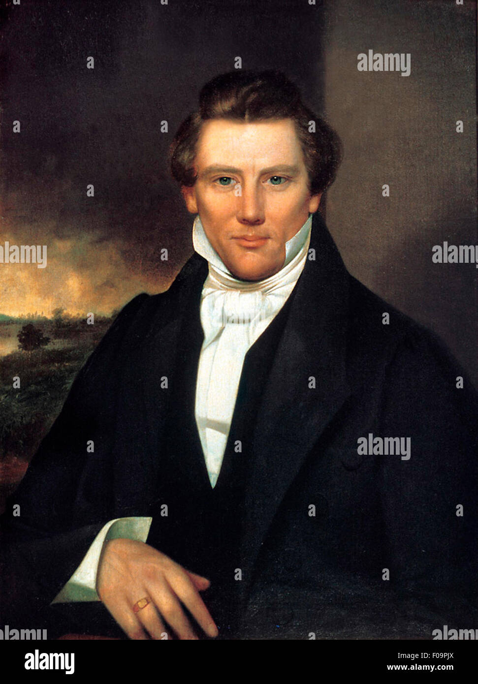 Joseph Smith, Jr., Profeta y líder Mormón, circa 1842 Foto de stock