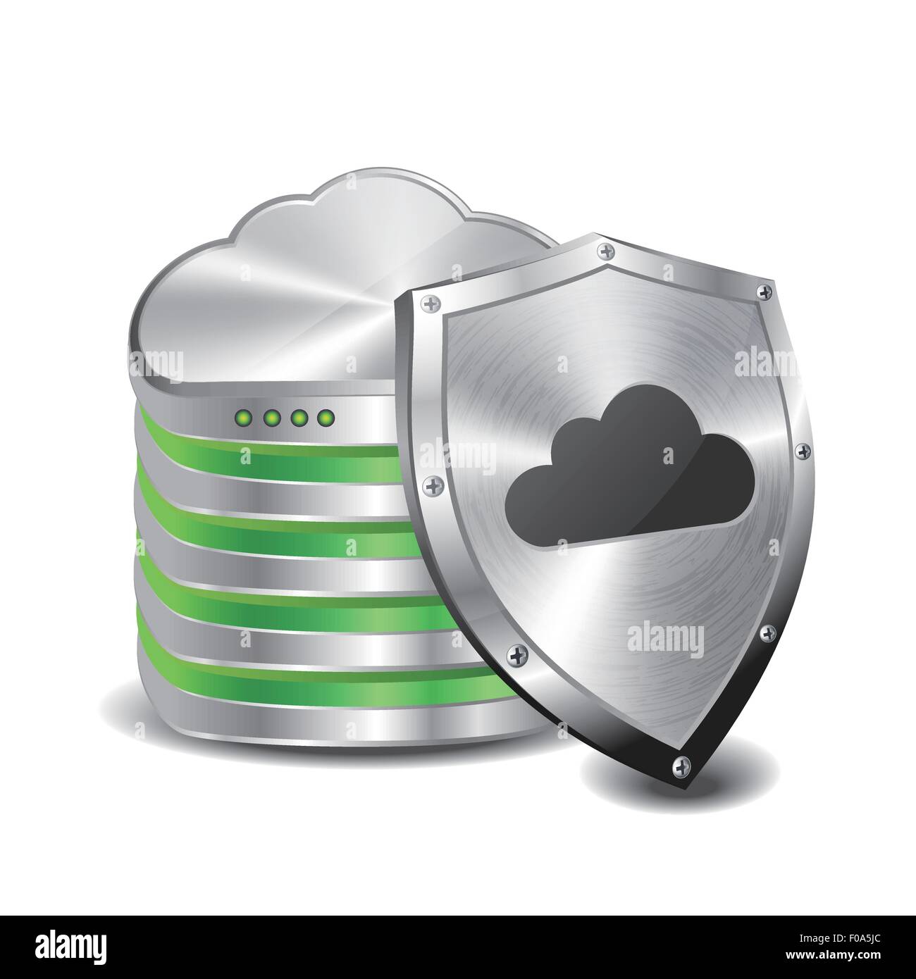 Cloud computing y la protección de seguridad de la base de datos Ilustración del Vector
