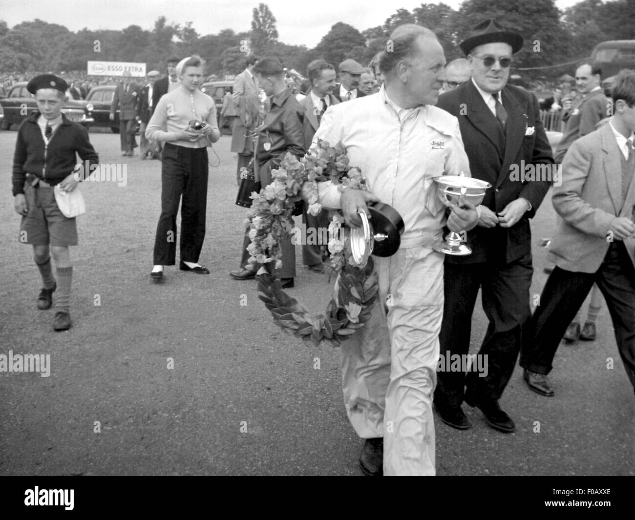 Reg Parnell ganador en Crystal Palace 1954 Foto de stock
