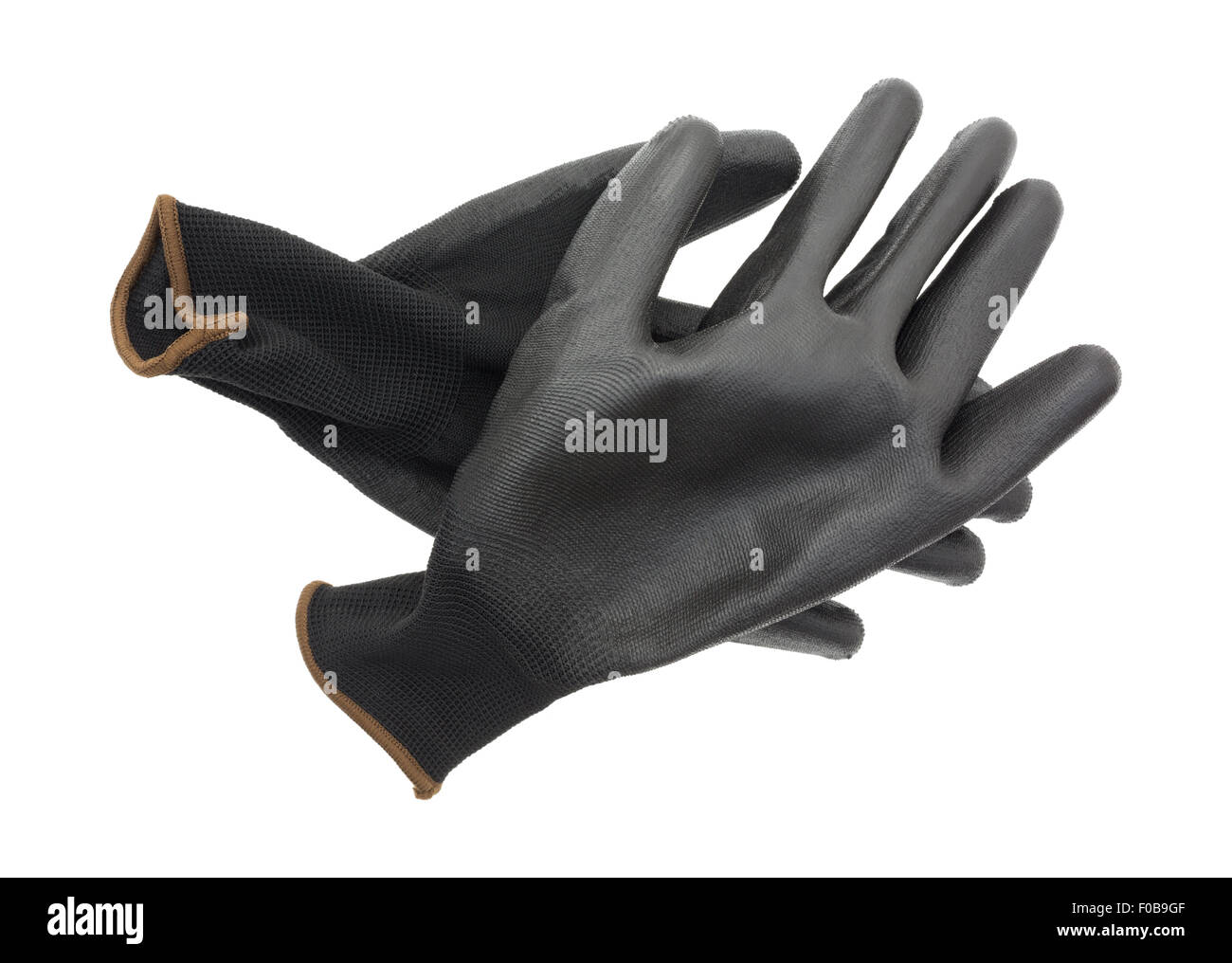 Un nuevo par guantes de jardinería de tela y goma sobre un fondo blanco Fotografía de stock Alamy