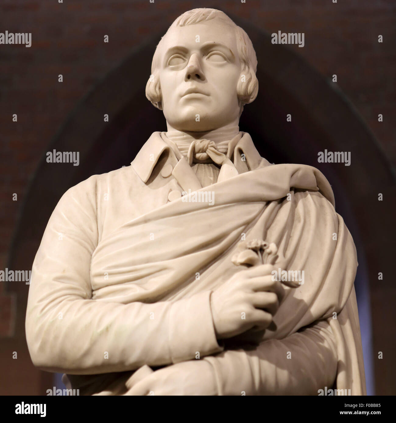 Estatua de Robert Burns en Edimburgo, Escocia. Burns (1759 - 1796) es considerado como el poeta nacional de Escocia. Foto de stock