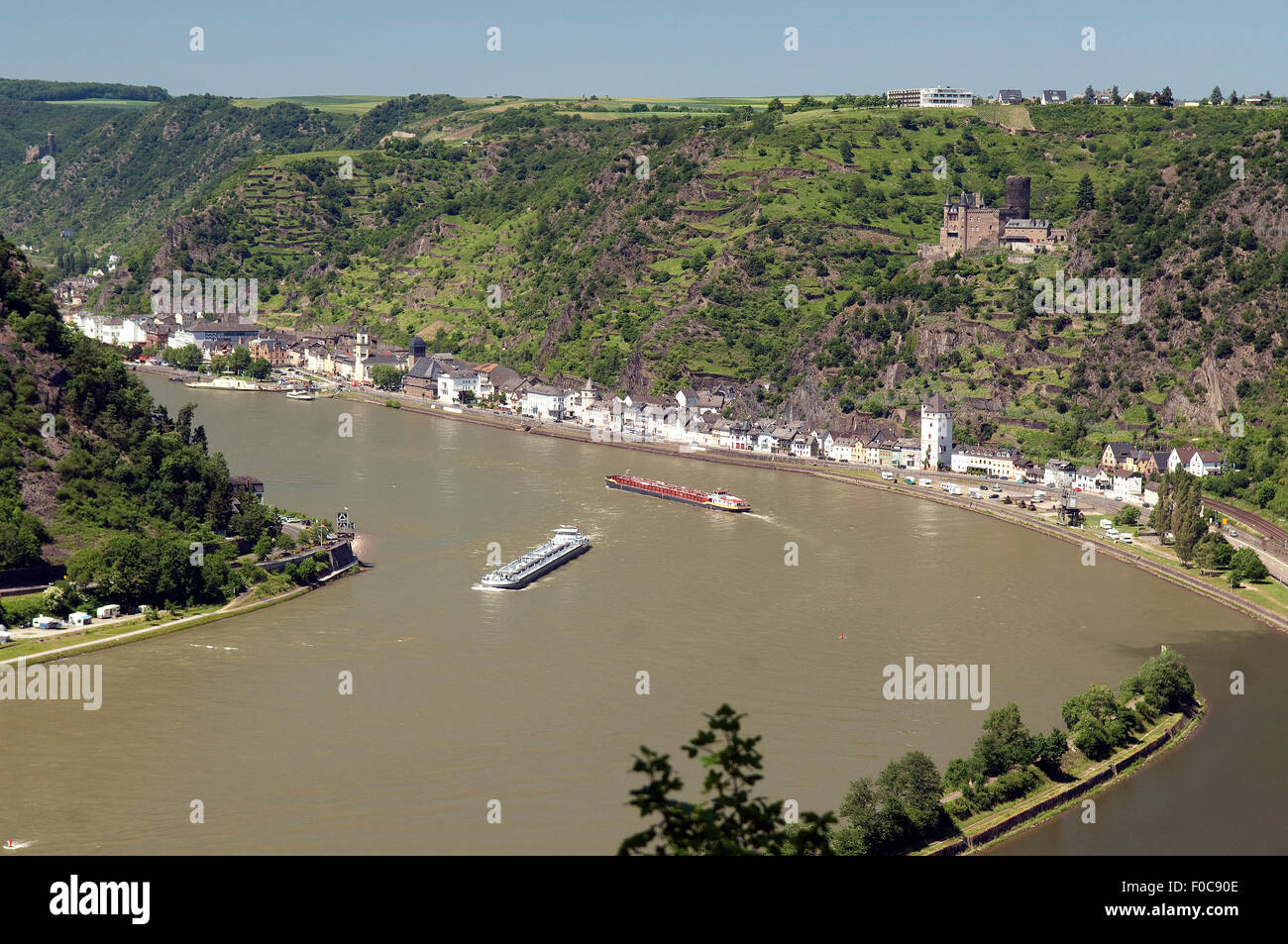 Rhein; Sankt Goarshausen Foto de stock