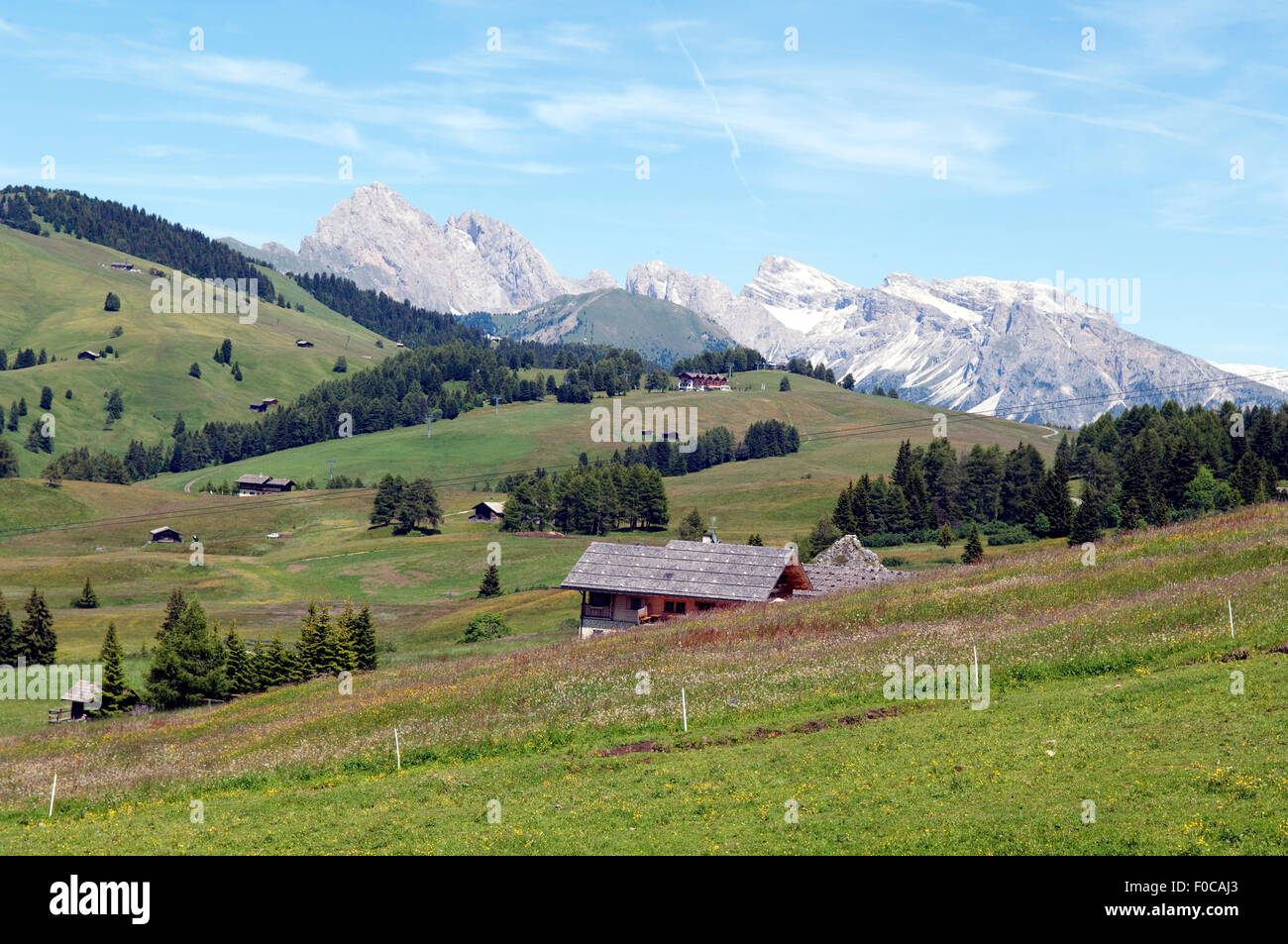 , Alm Seiser, Dolomiten, UNESCO-Weltnaturerbe, dolomitas, Foto de stock