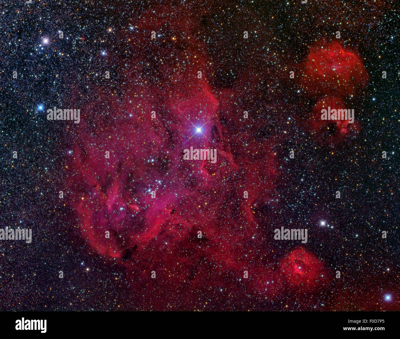 IC 2944, la Nebulosa del pollo en la constelación Centauro. Foto de stock