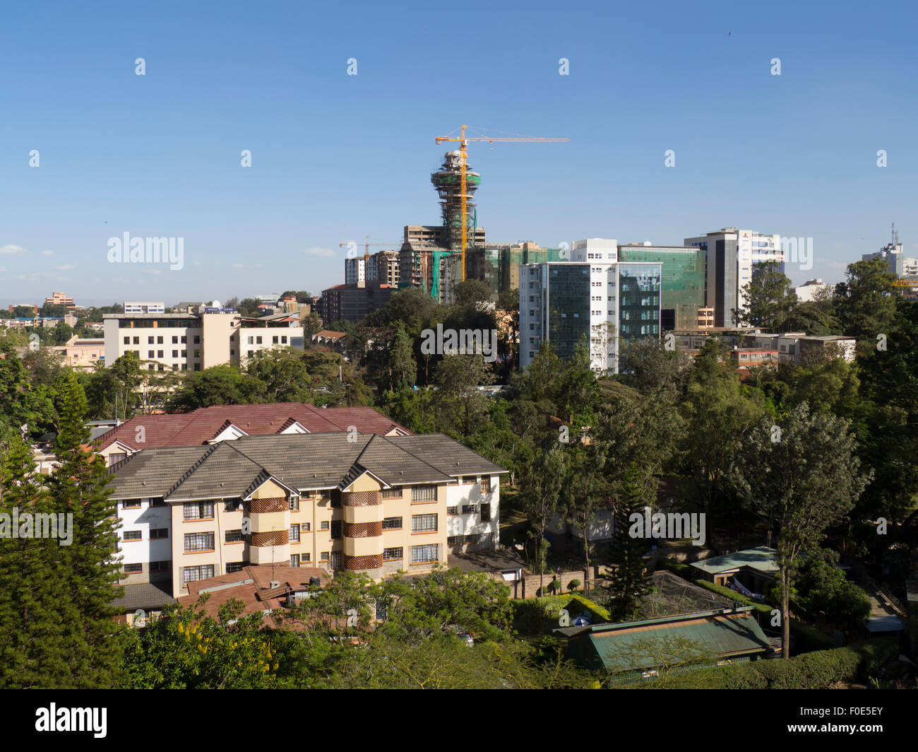 El África oriental, Kenya, Nairobi horizonte desde el parque Uhuru Foto de stock