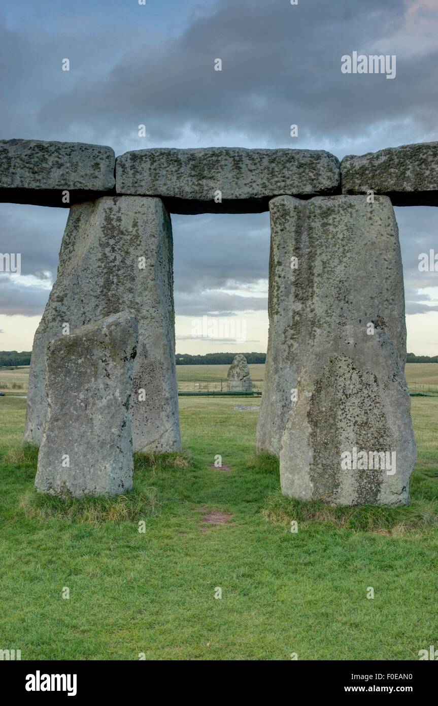 Antiguo círculo de piedra de Stonehenge, Inglaterra Foto de stock