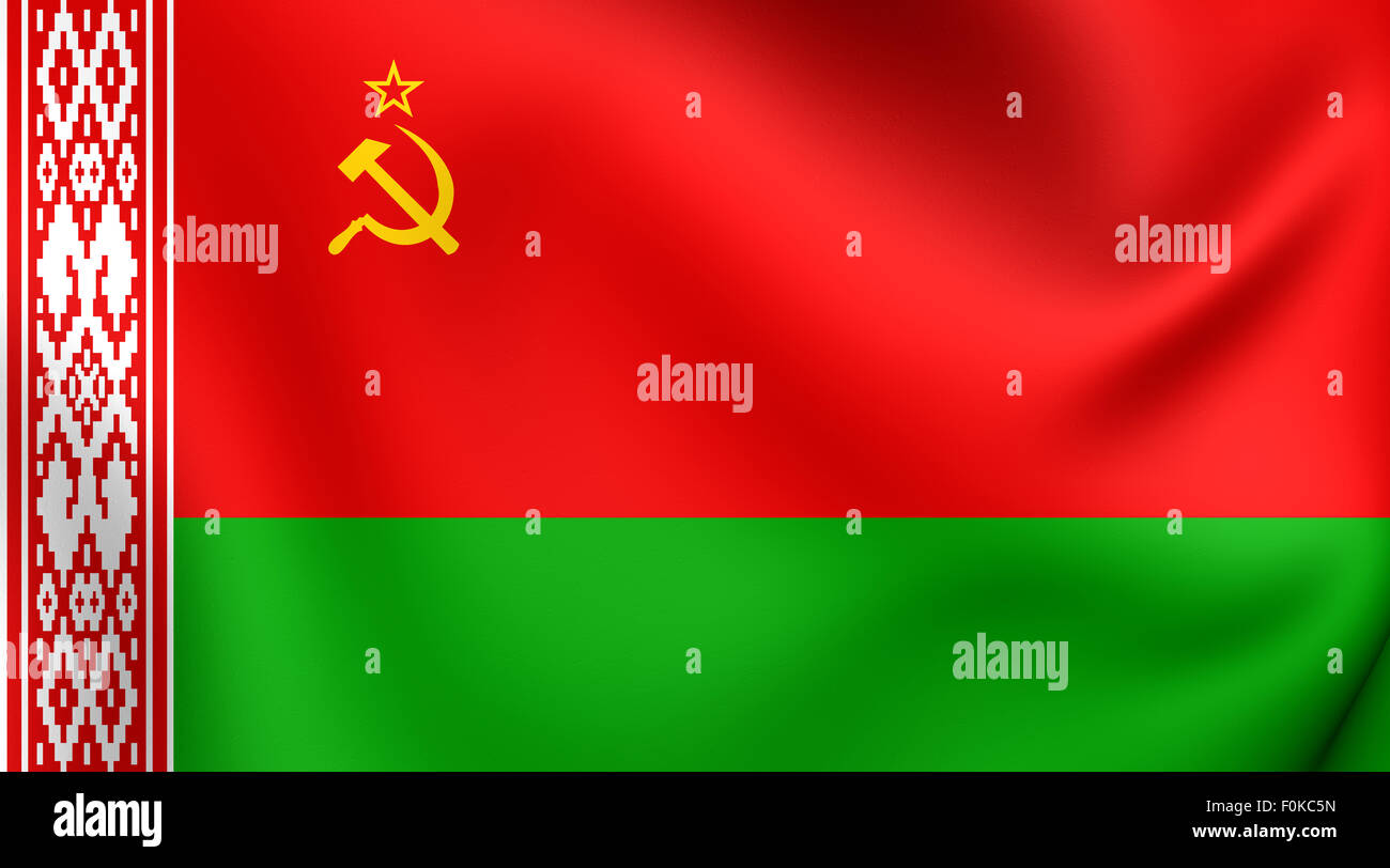 3D la bandera de la República Socialista Soviética de Bielorrusia (19201991). Cerca Fotografía