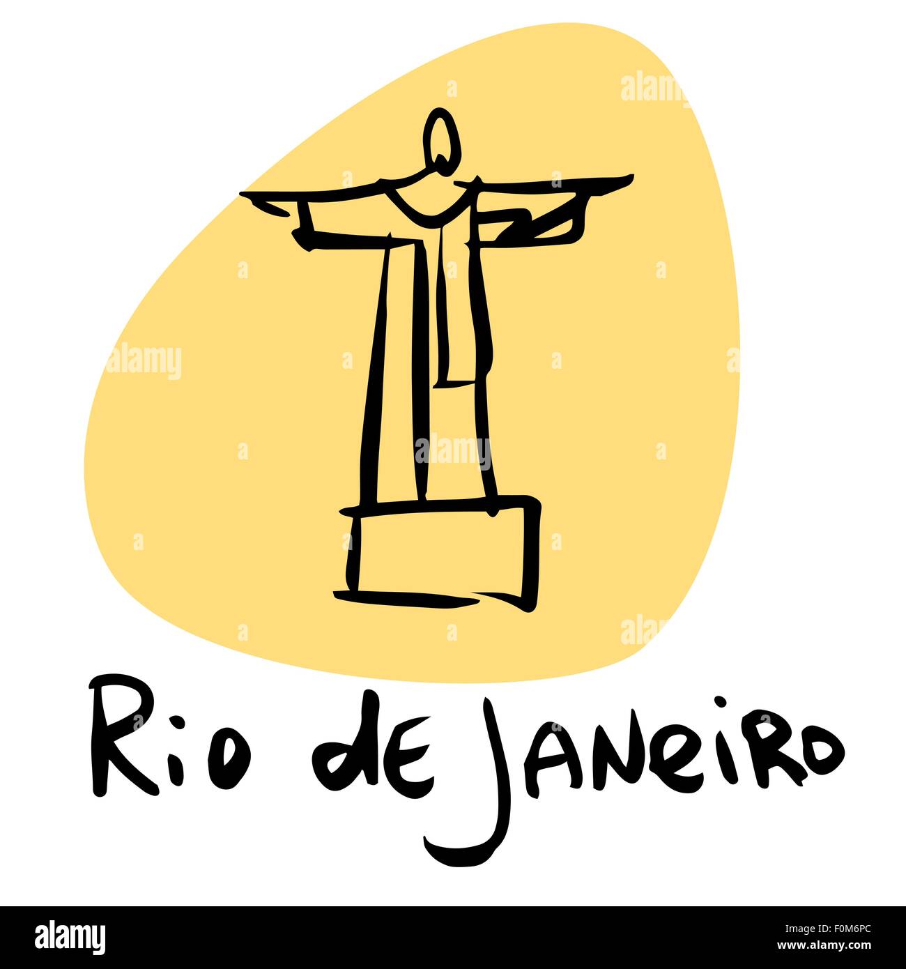 Río de Janeiro, Brasil estatua de Cristo Ilustración del Vector