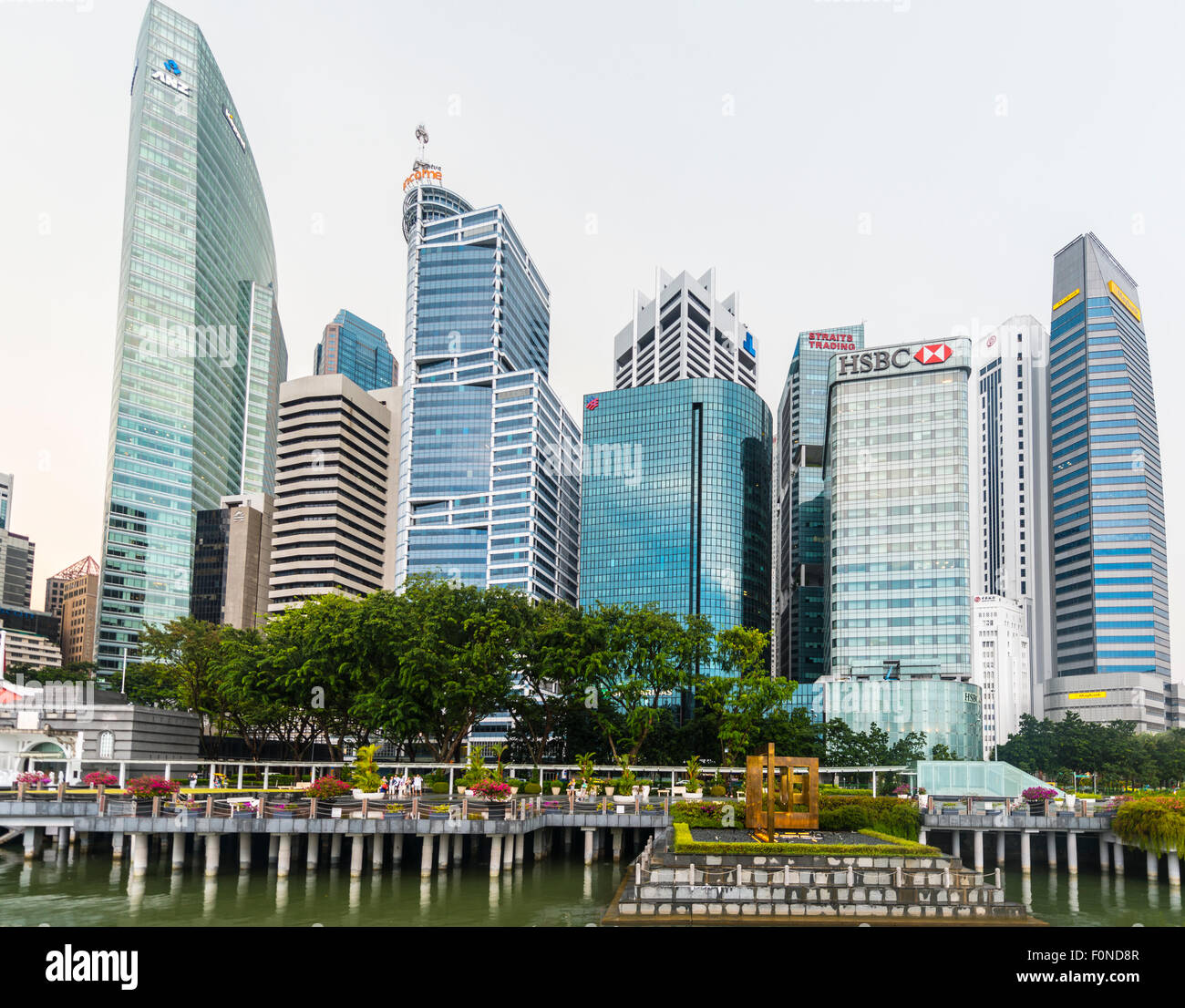 Los rascacielos, el centro financiero, el distrito finaciero, Singapur Foto de stock