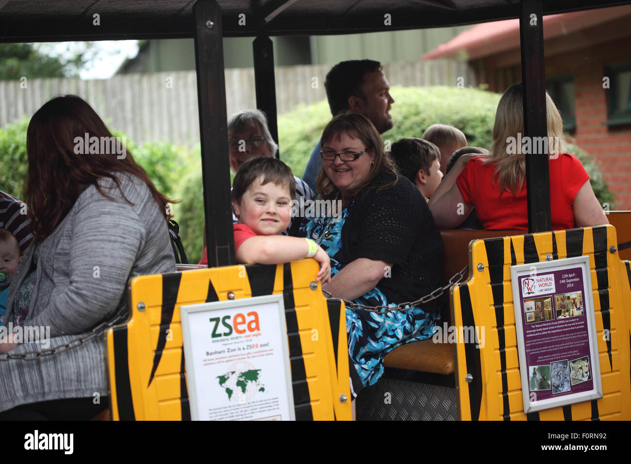 Viaje en tren en Banham Zoo en Norfolk Foto de stock