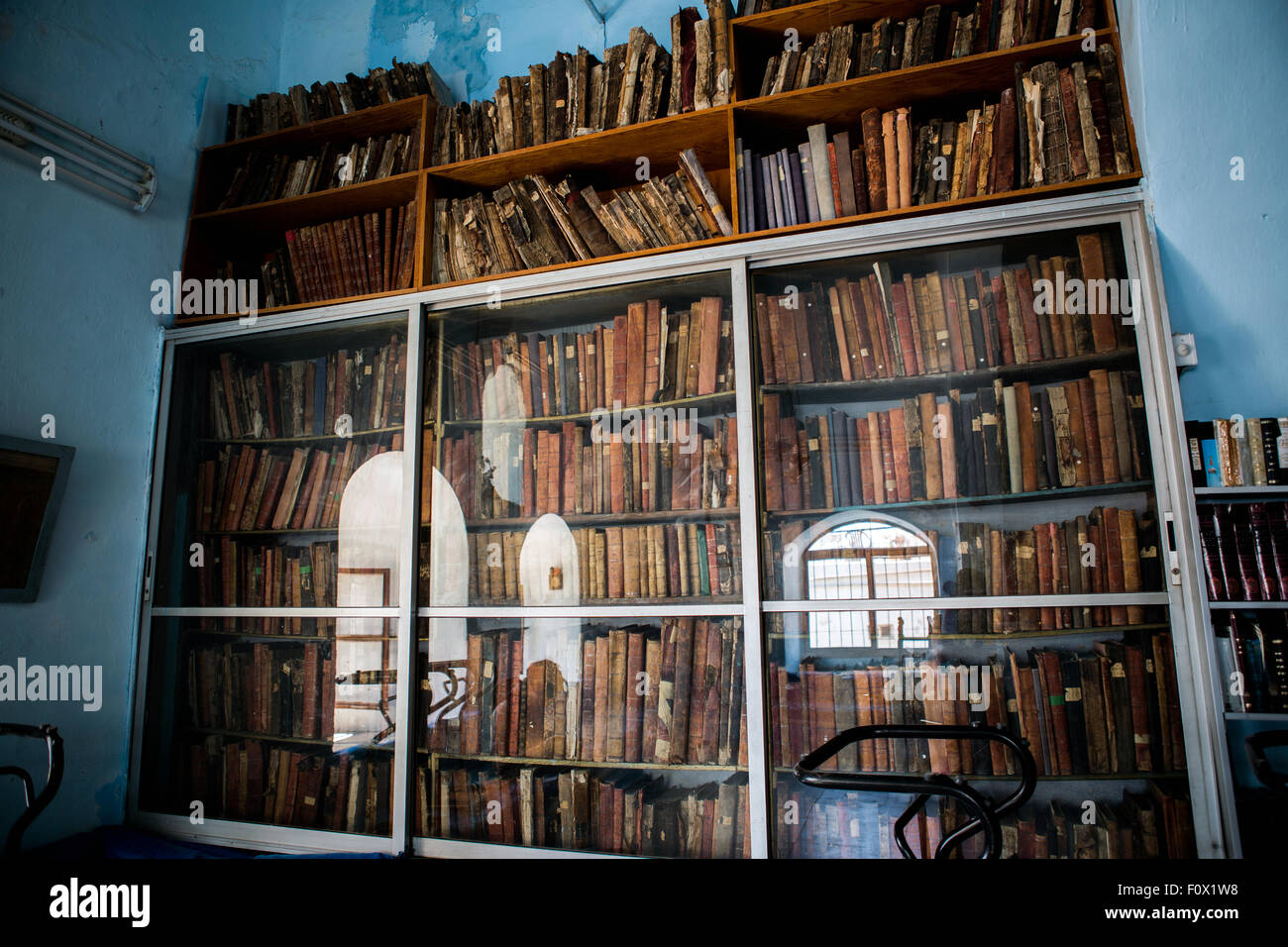 Antigua biblioteca en Zefat ciudad vieja, Israel Foto de stock