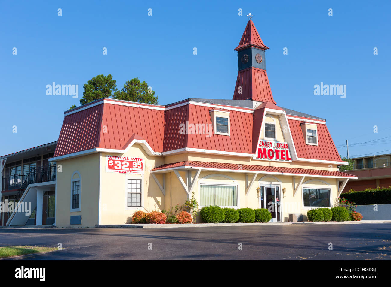 El Casey Jones Motel en la aldea de Casey Jones en Jackson, Tennessee. Foto de stock