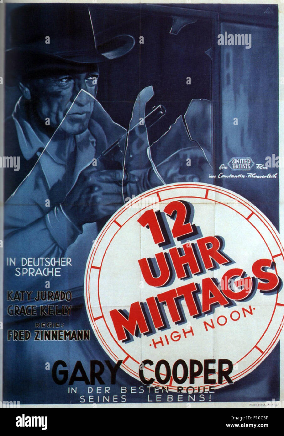 High Noon - carteles de cine alemán Foto de stock