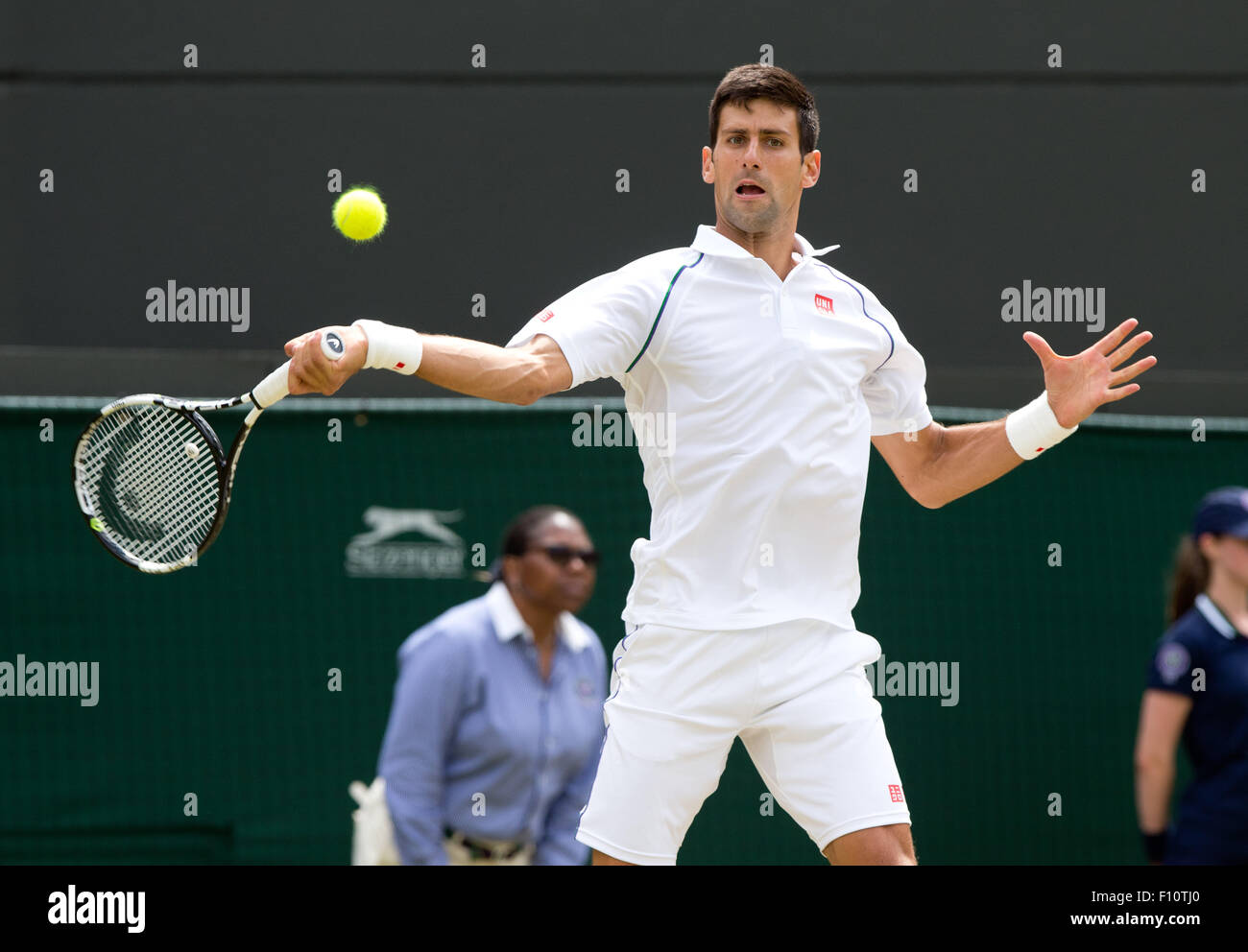 Novak Djokovic (SRB),campeonatos de Wimbledon 2015, Londres, Inglaterra. Foto de stock