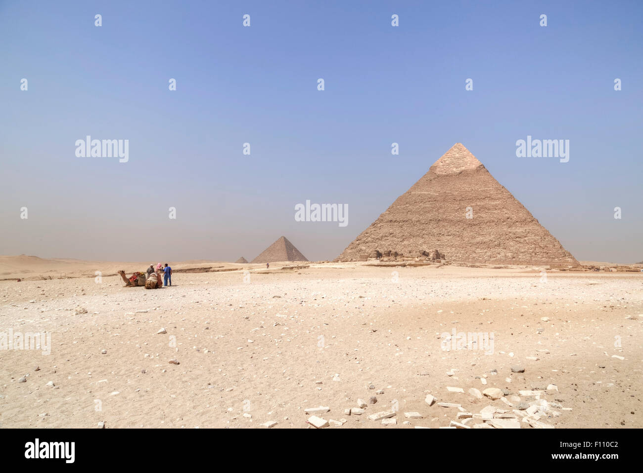 Grandes Pirámides de Giza, en Giza, El Cairo, Egipto, África Foto de stock