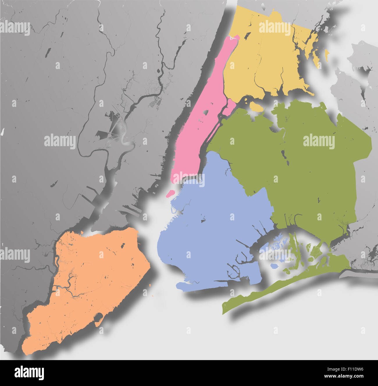 New york city borough map fotografías e imágenes de alta resolución - Alamy