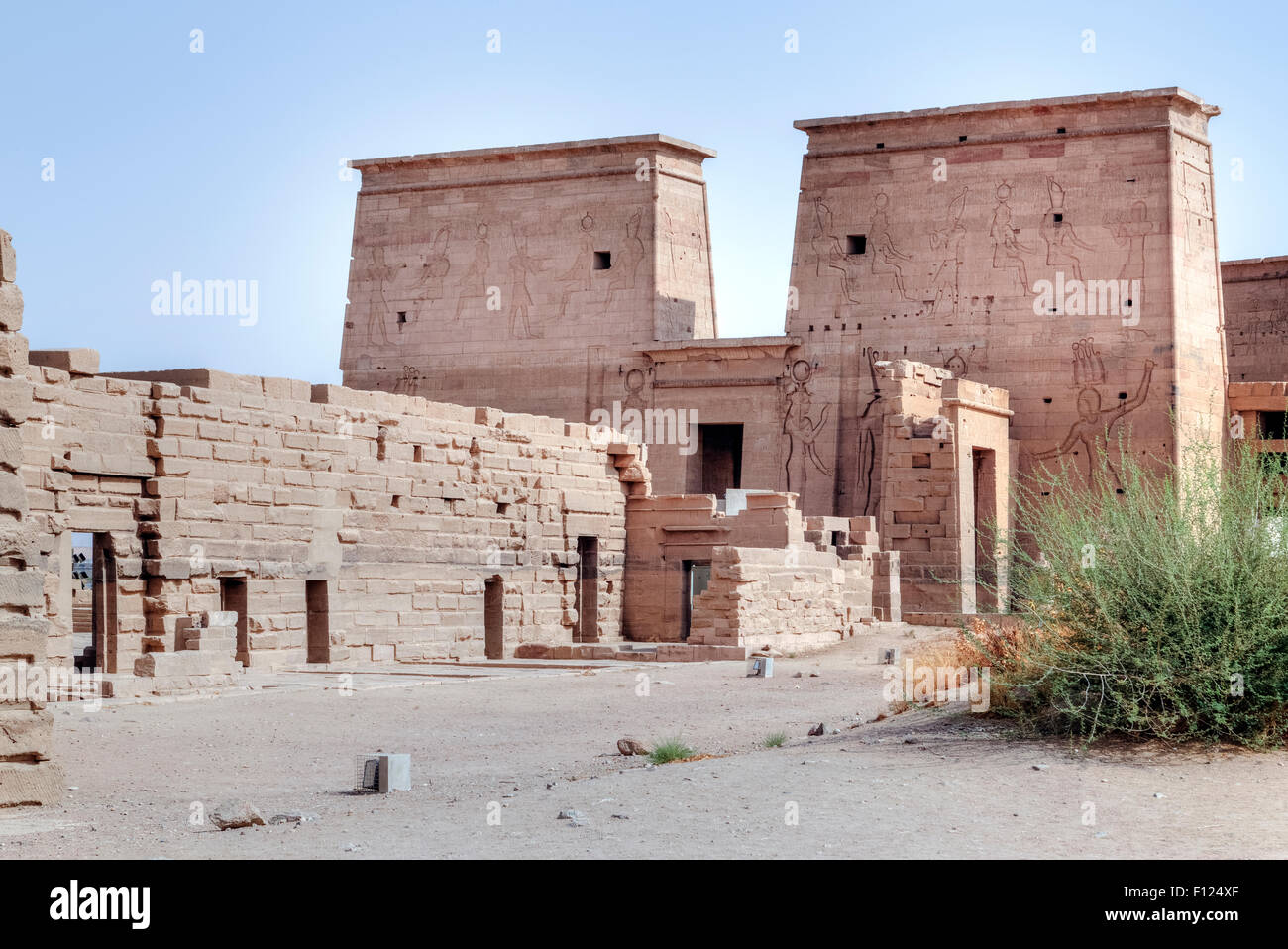 Templo de Philae, Isla de Agilkia, Nilo, en Asuán, Egipto, África Foto de stock