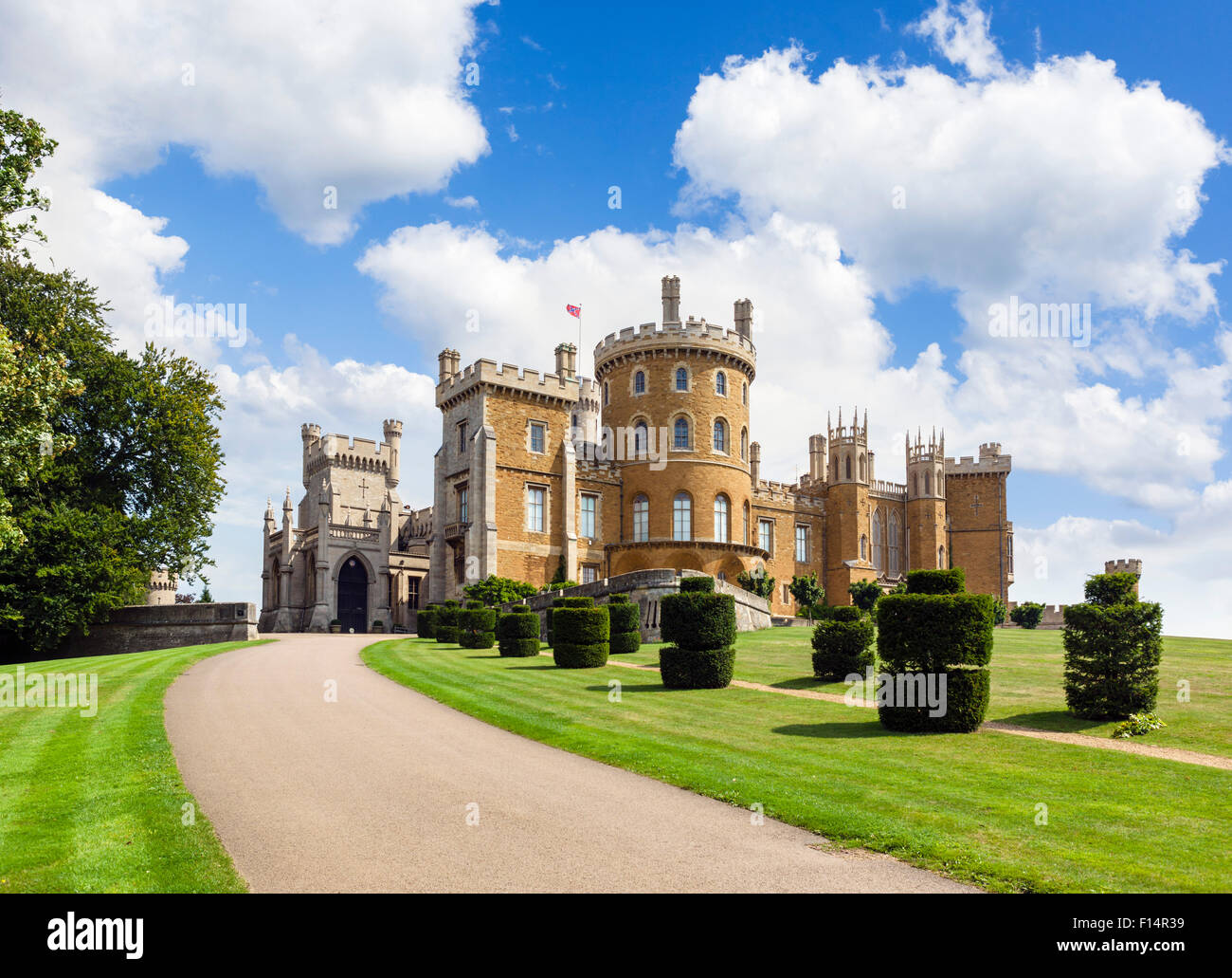 Castillo de Belvoir, una casa solariega en Leicestershire, Inglaterra, Reino Unido. Foto de stock