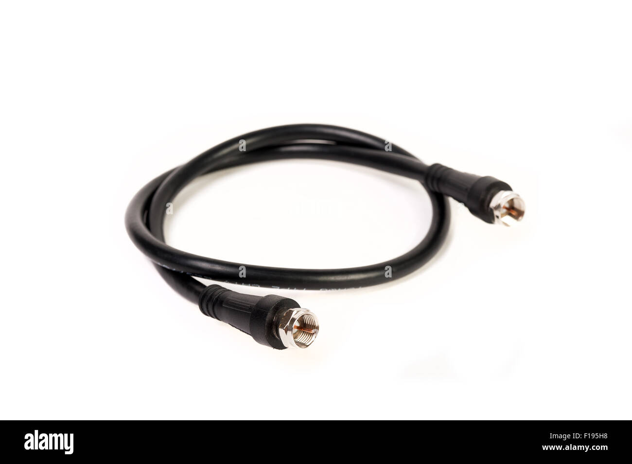 Conector de tv cable coaxil profesional (RG6) Cerrar aisladas sobre fondo blanco Fotografía de