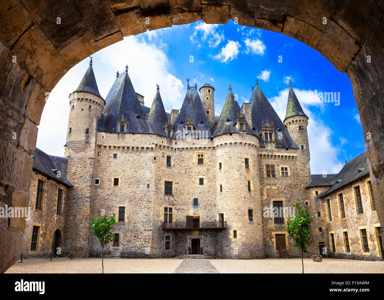 Impresionantes castillos de Francia - Jumilhac-le-Grand Foto de stock