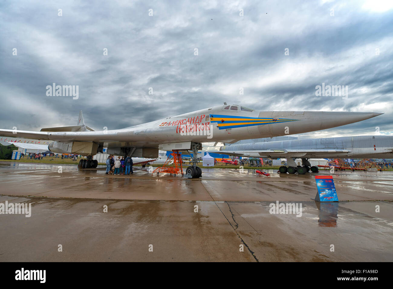 Tupolev TU-160 Blackjack en MAKS 2015 Air Show en Moscú, Rusia Foto de stock