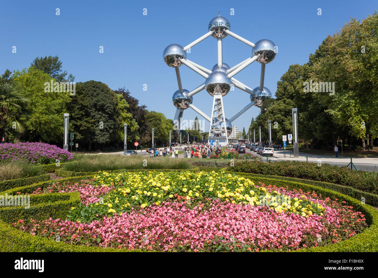 El Atomium de Bruselas, Bélgica Foto de stock