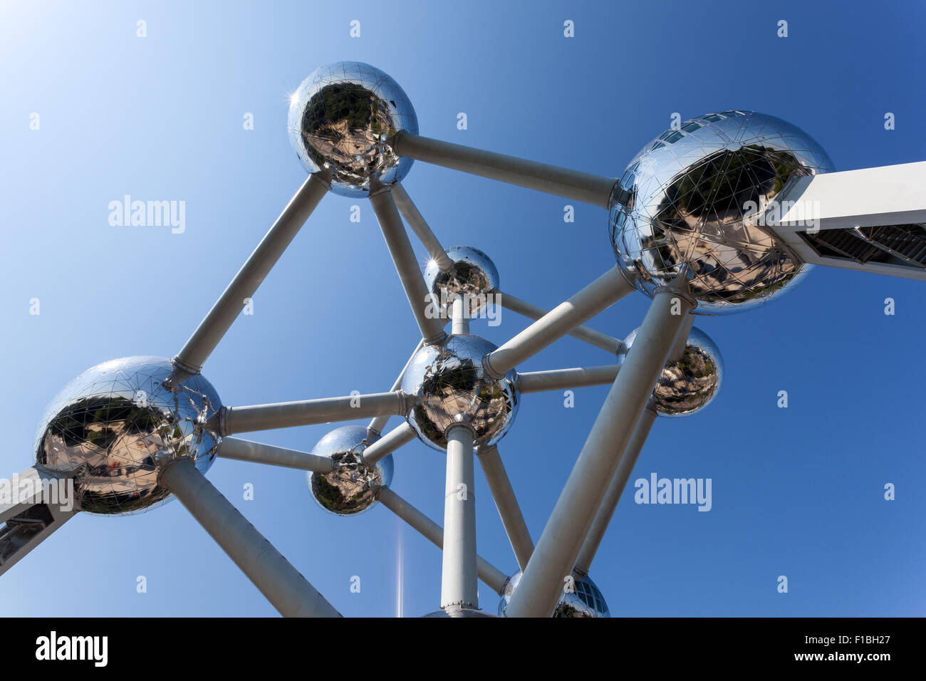 La estructura del Atomium en Bruselas, Bélgica Foto de stock