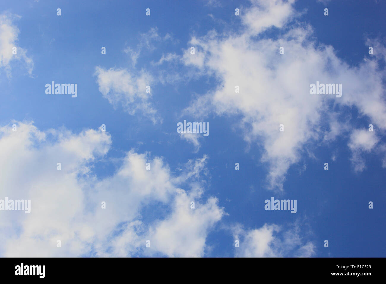 Cielo azul con algunas nubes blancas en verano Foto de stock