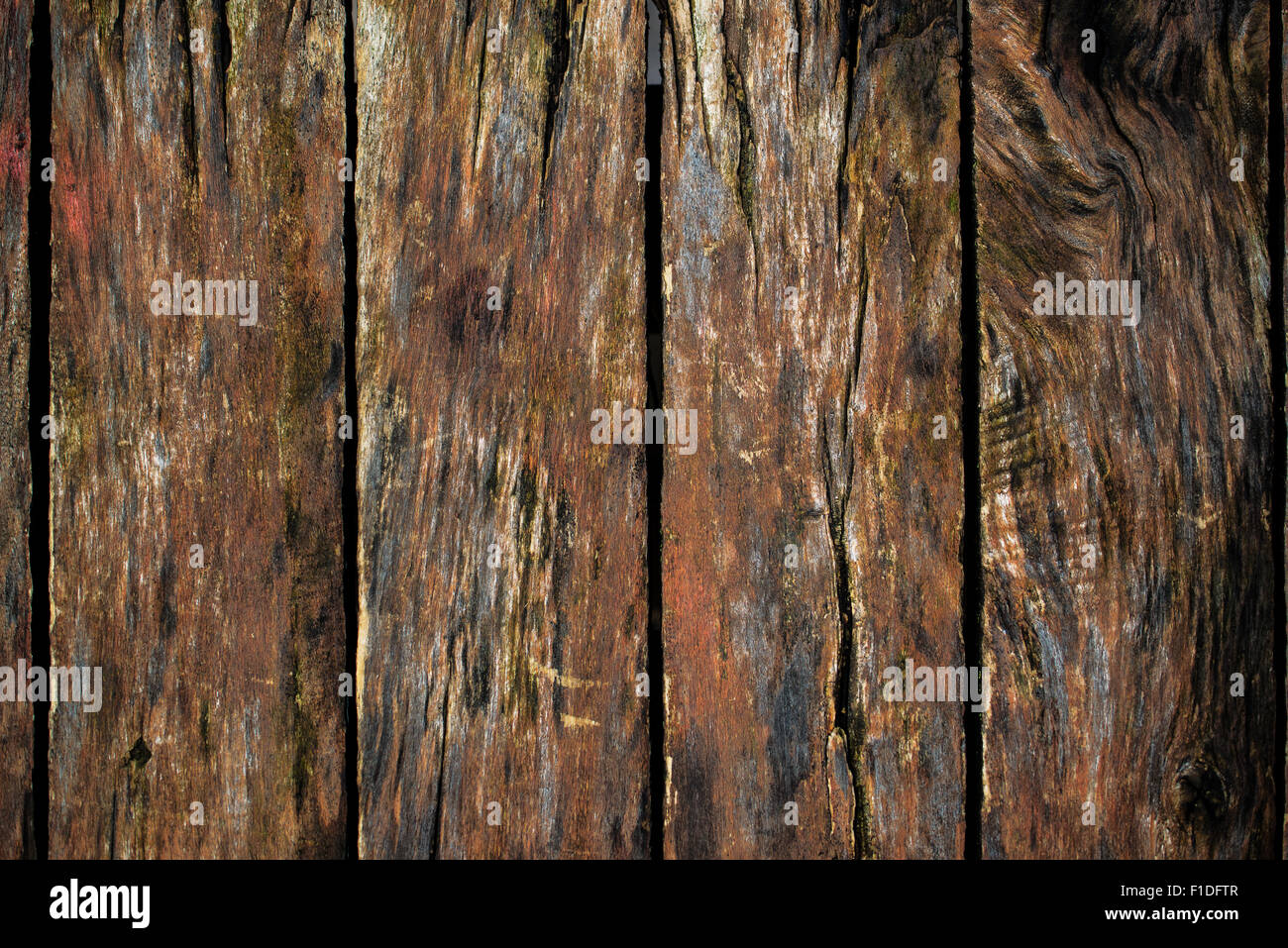 La textura de la superficie, madera rústicos tablones de madera vieja como fondo Foto de stock