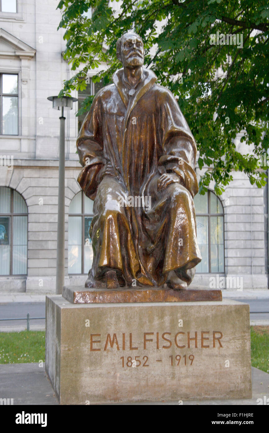 Statue Of Emil Fischer, Nobel Prize Winning Chemist At Robert Koch