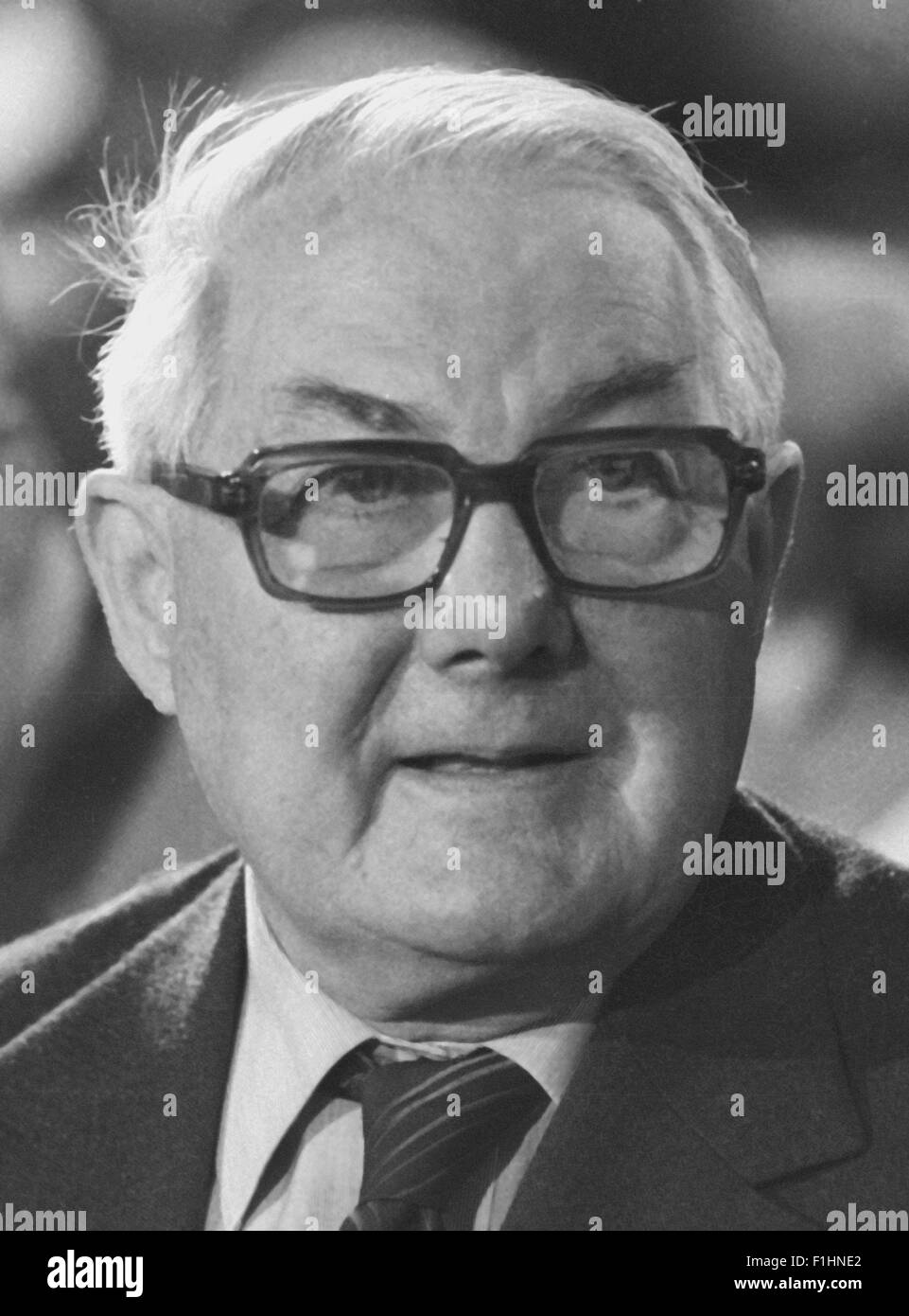 Señor James Callaghan Callaghan MP antiguo primer ministro británico. Imagen de 1984. Foto de stock