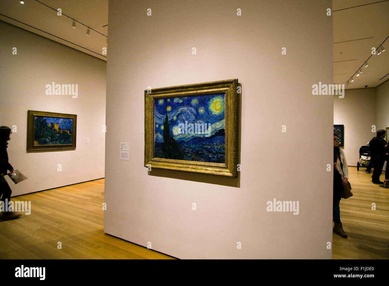 El óleo sobre lienzo pintura titulada La noche estrellada de Vincent van  Gogh en el Museo de Arte Moderno de Nueva York Fotografía de stock - Alamy