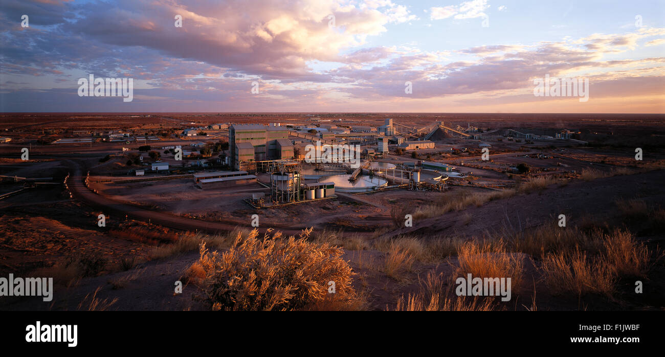 Arial vista de fábrica, Venetia Diamond Mine, en la provincia de Limpopo, Sudáfrica Foto de stock