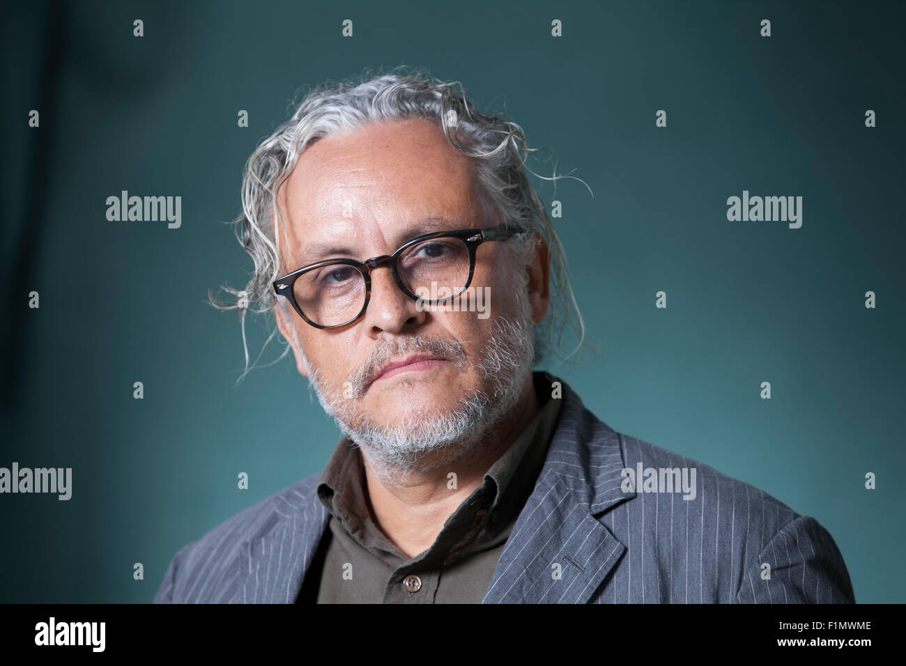 Gabriel Orozco, el artista mexicano, en el Festival Internacional del Libro de Edimburgo 2015. Edimburgo, Escocia. El 17 de agosto de 2015 Foto de stock