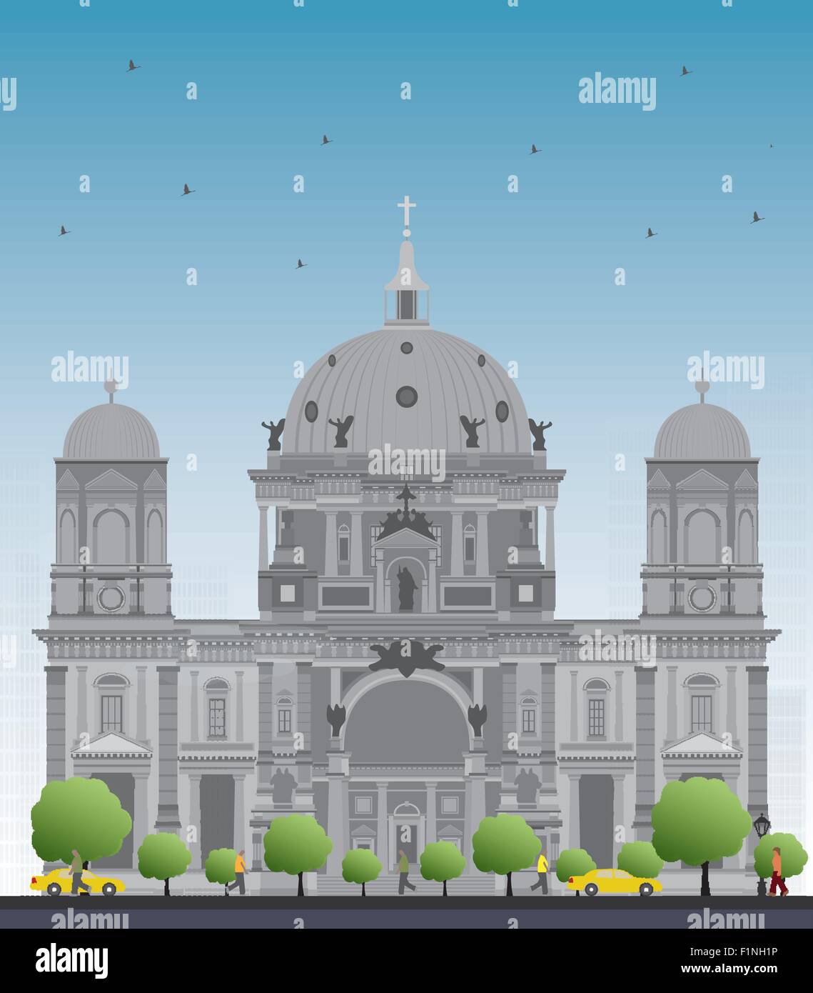 La Catedral de Berlín en Berlín, Alemania. Ilustración vectorial Ilustración del Vector