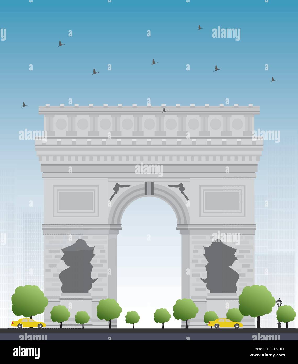 Arco de Triunfo. Francia París. Ilustración vectorial Ilustración del Vector