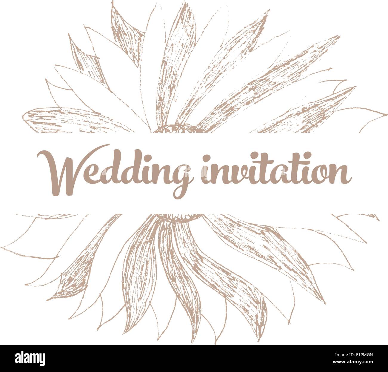 Fecha de guardar la tarjeta de invitación de la boda con flor ilustración vectorial Ilustración del Vector