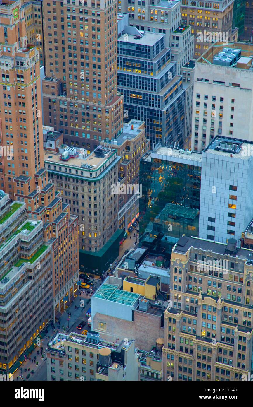 Lower Manhattan desde la cima de la roca, Nueva York, Estados Unidos de América, América del Norte Foto de stock