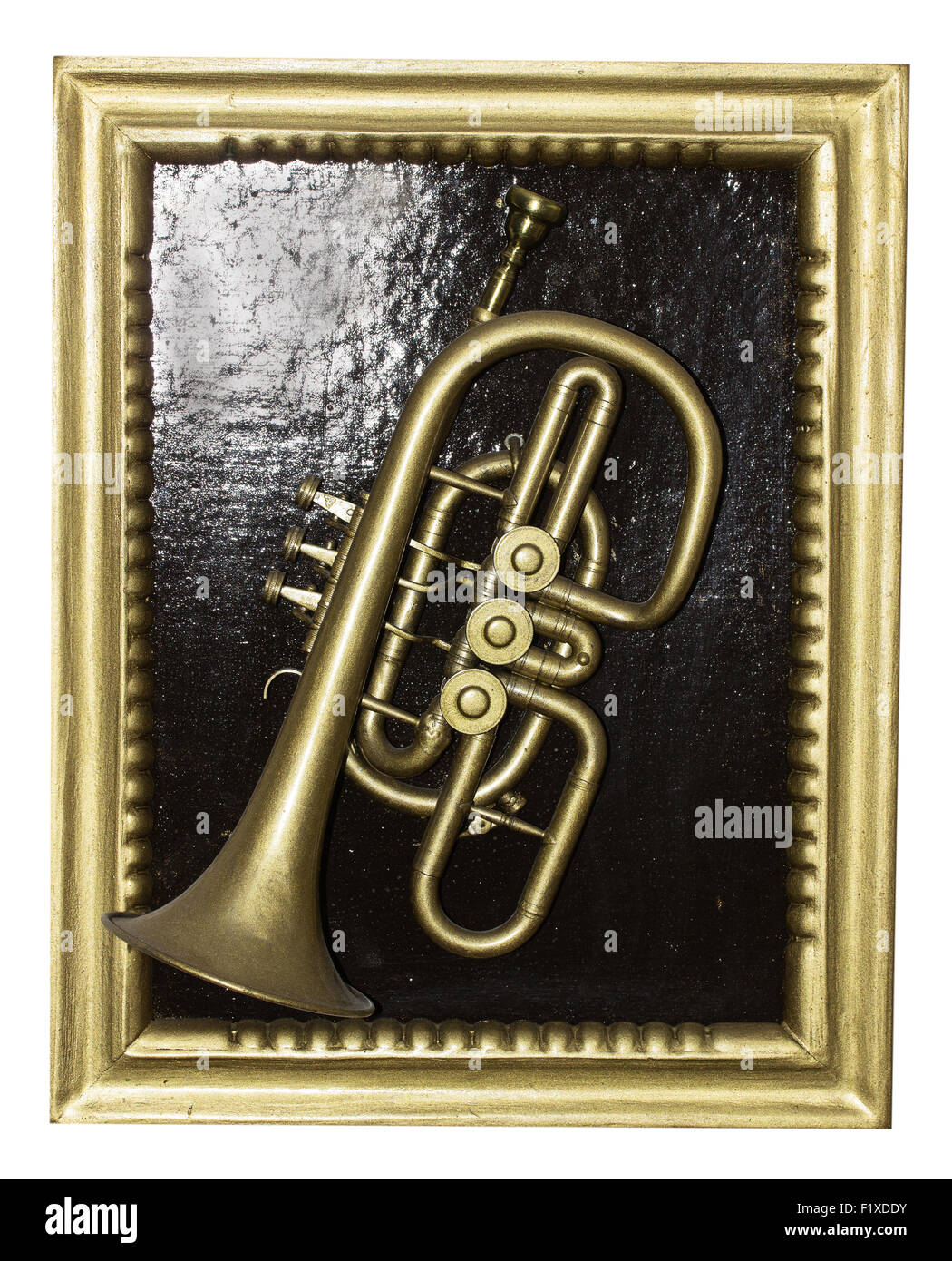 Trompeta de oro enmarcado Foto de stock