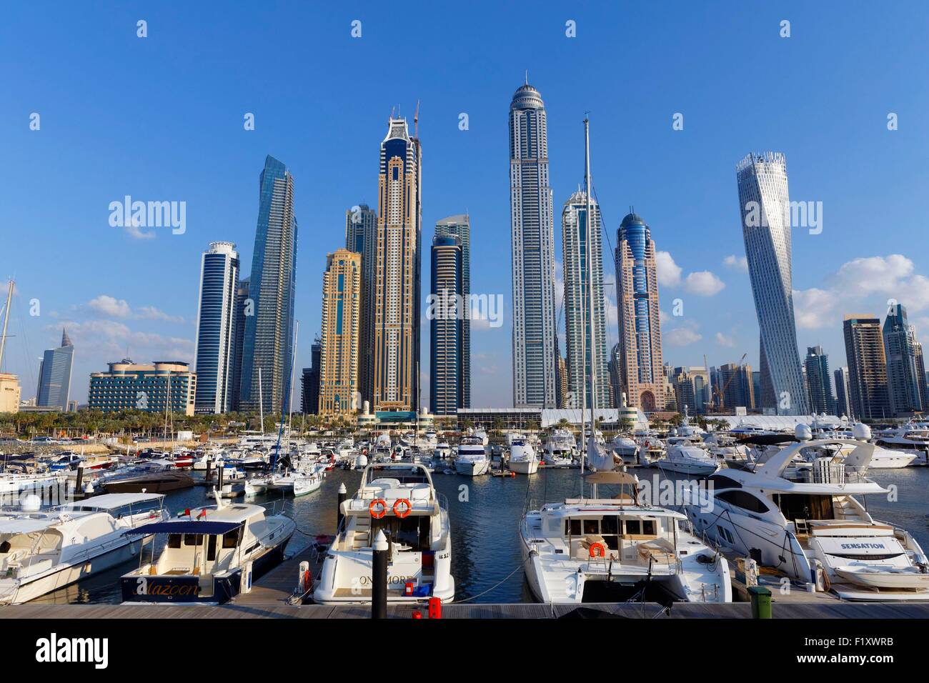 Los Emiratos Árabes Unidos, Dubai, Dubai Marina Foto de stock